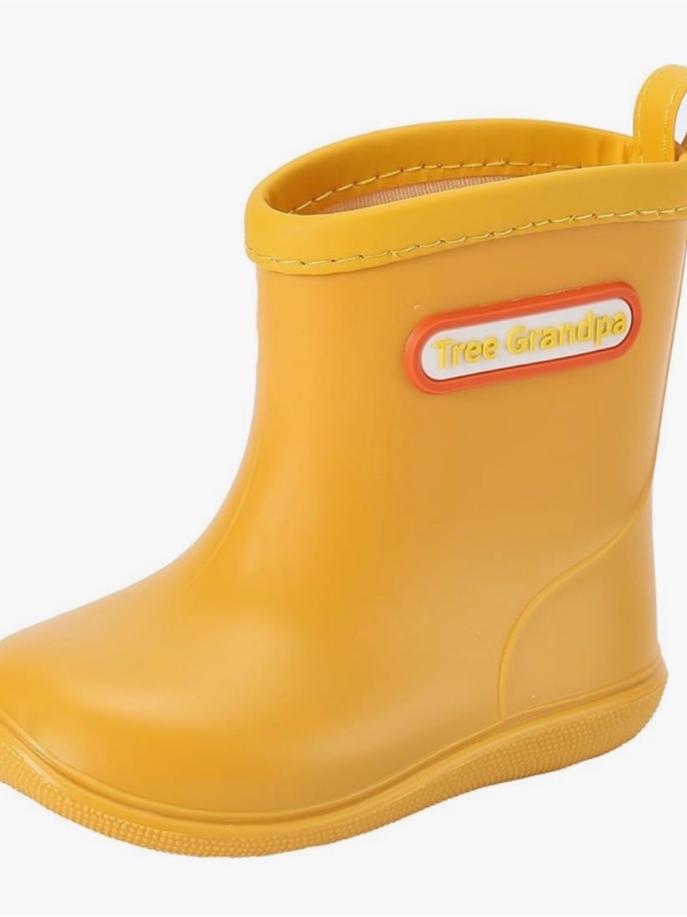 Tree Grandpa Toddler Rain Boots Yellow Waterproof Easy-On Kids Boots